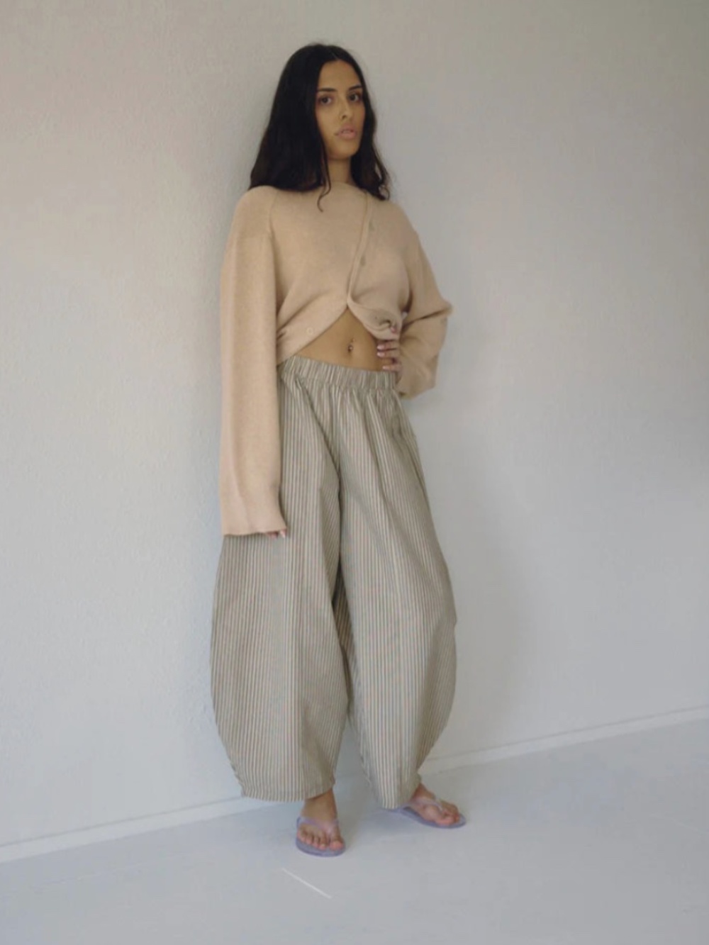 Striped Barrel Pant
